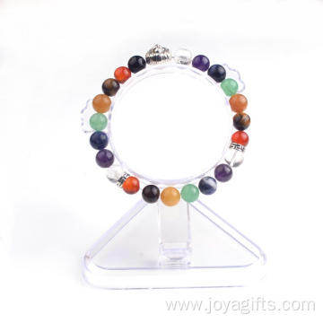 New Products 2016 Semi Precious Stone Lion Head Gemstone Chakra Bracelet